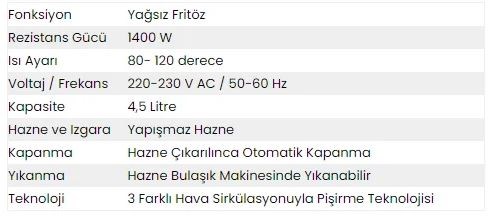 Fantom Master Fryer Af 4500 Yağsız Fritöz