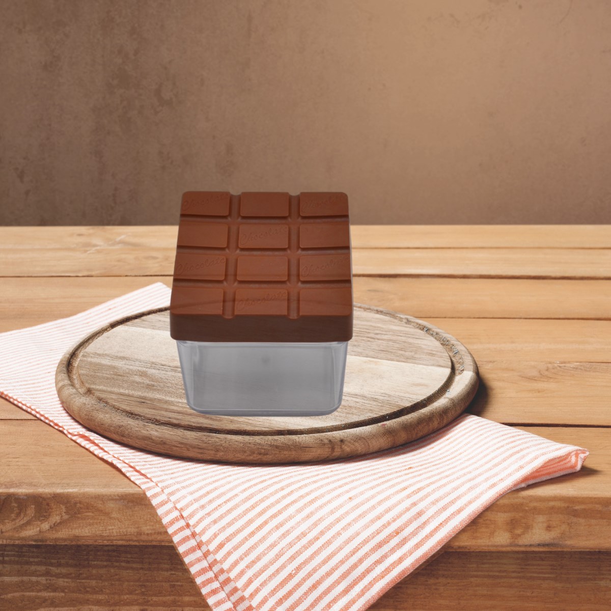 Buffer 2'li Çikolata Kapaklı Cam Saklama Kabı Dekoratif Saklama Kutusu